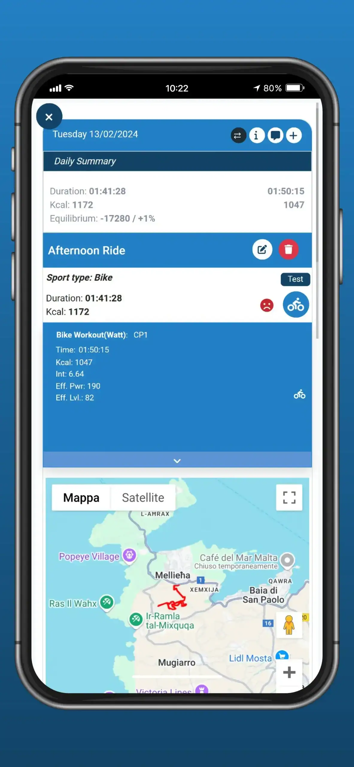 RightRide app análisis rendimiento datos potencia ciclismo