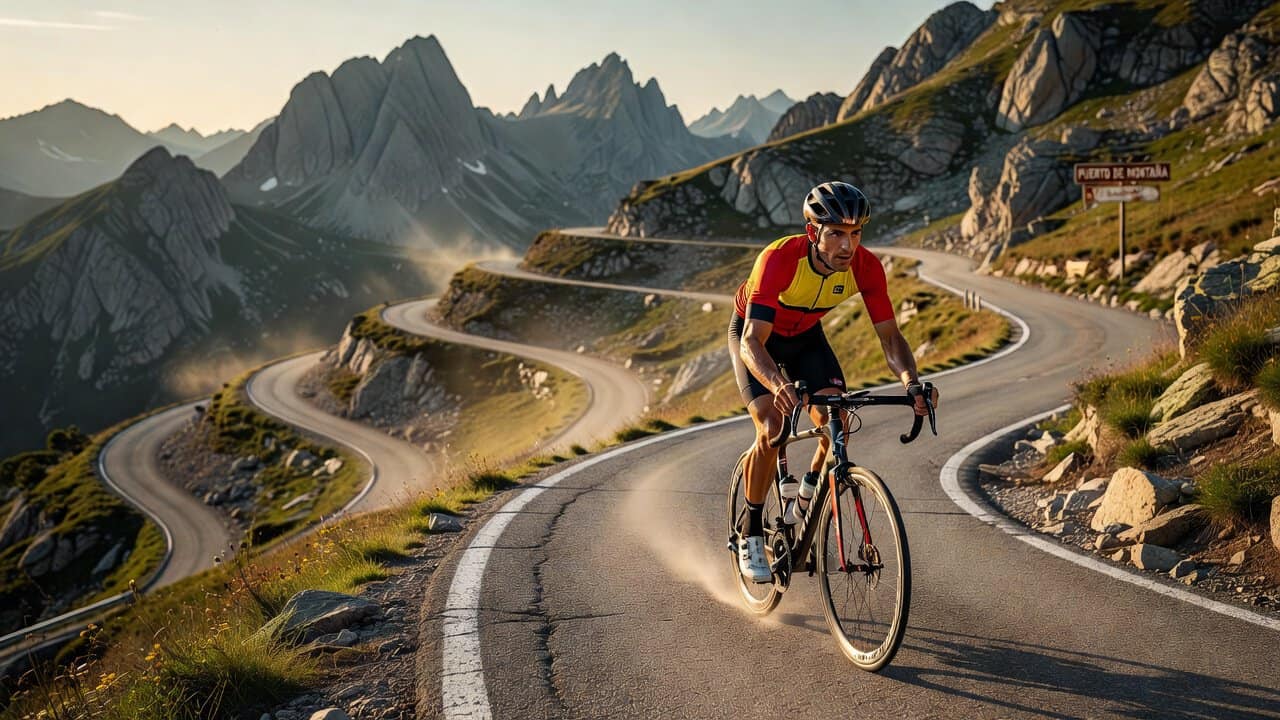 Ciclista realizando intervalos de umbral en llano