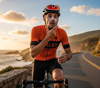 ciclista crema solar