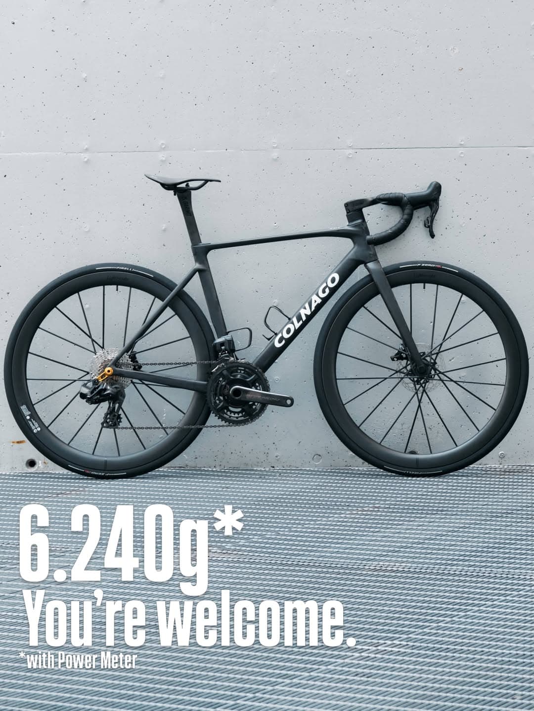 Colnago V5Rs build ultraligero 6.240 gramos con potenciómetro Campagnolo Super Record Lightweight Meilenstein