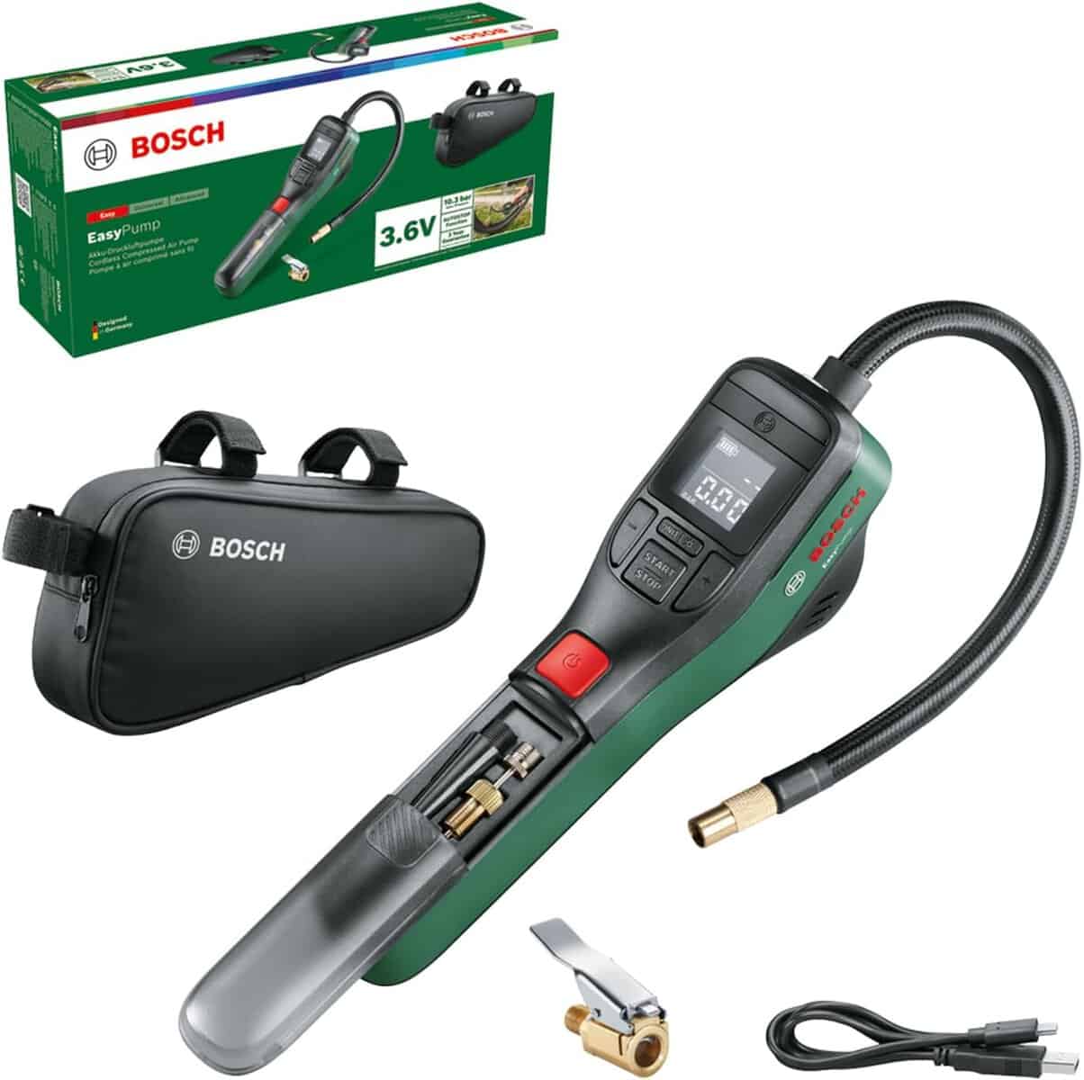 Bosch EasyPump inflador eléctrico bicicleta doméstico e-bike 150 PSI