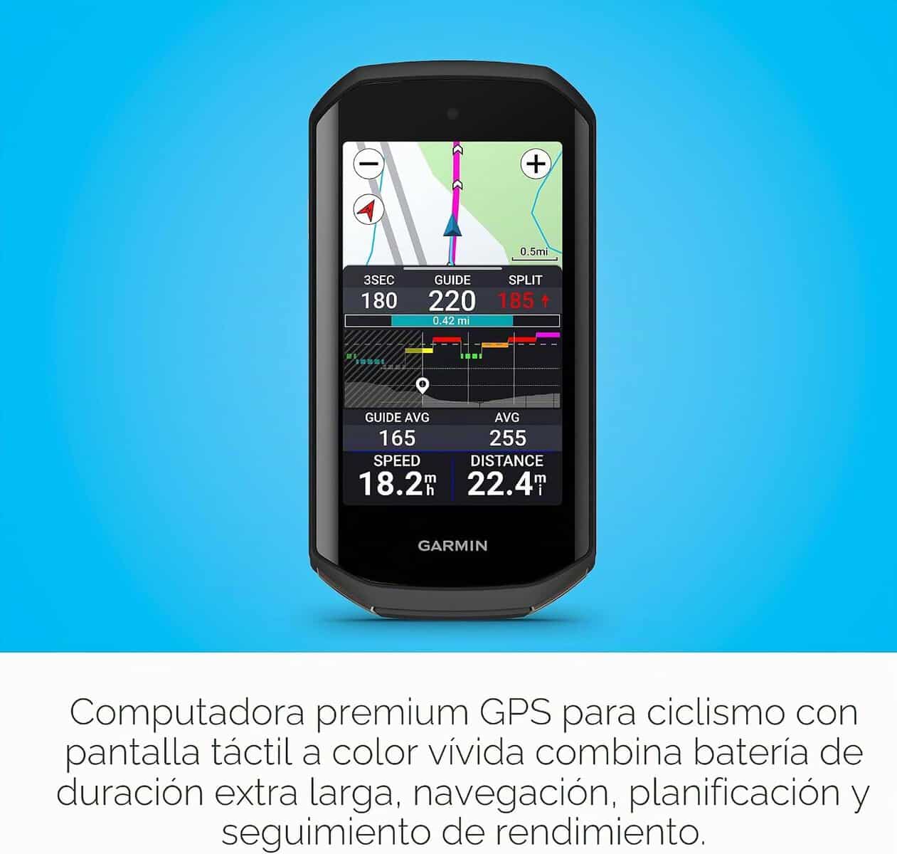 Garmin Edge 1050 montado en el manillar de una bicicleta