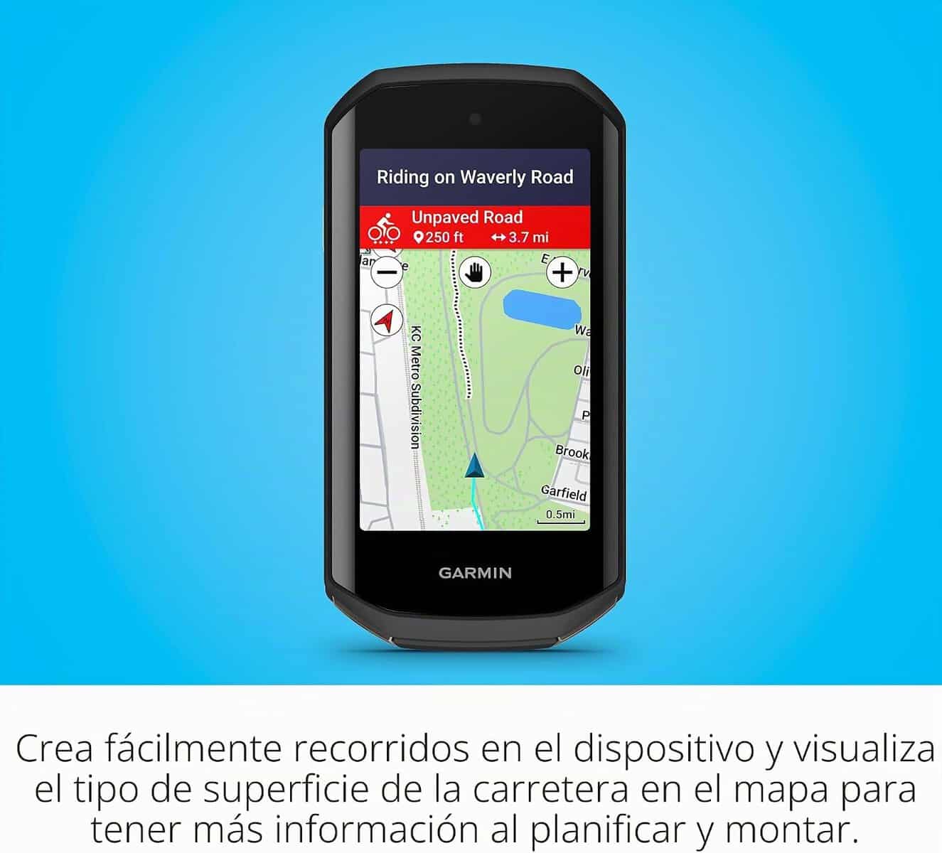 Garmin Edge 1050 con sus accesorios y el contenido de la caja