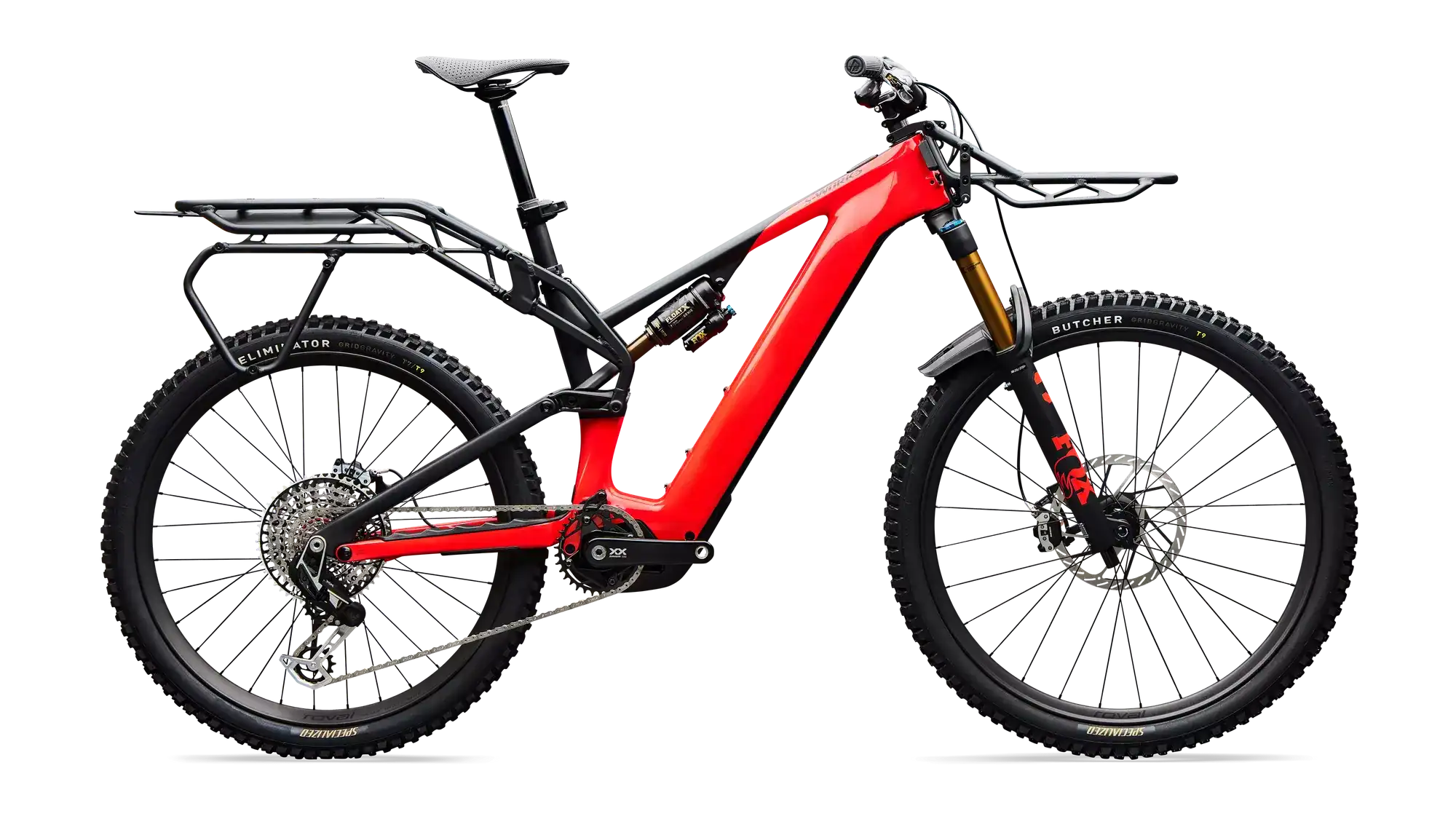 Specialized Levo 4 X S-Works en color rojo Fry Red — vista hero completa