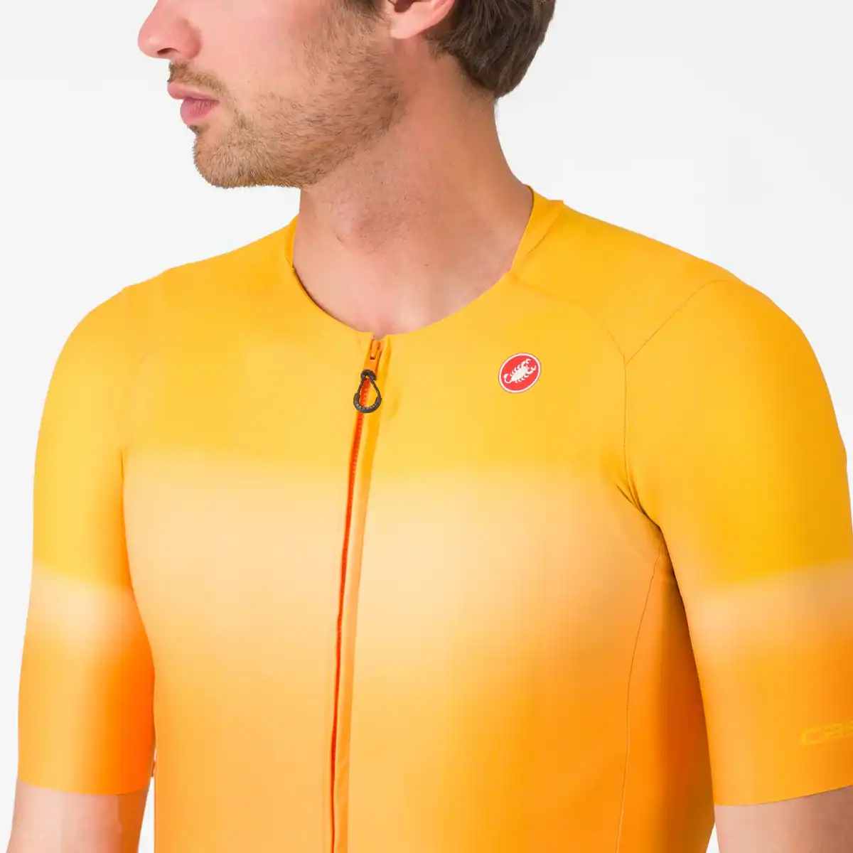 Castelli UPF Jersey naranja — protección solar UPF 50+ para ciclismo de verano