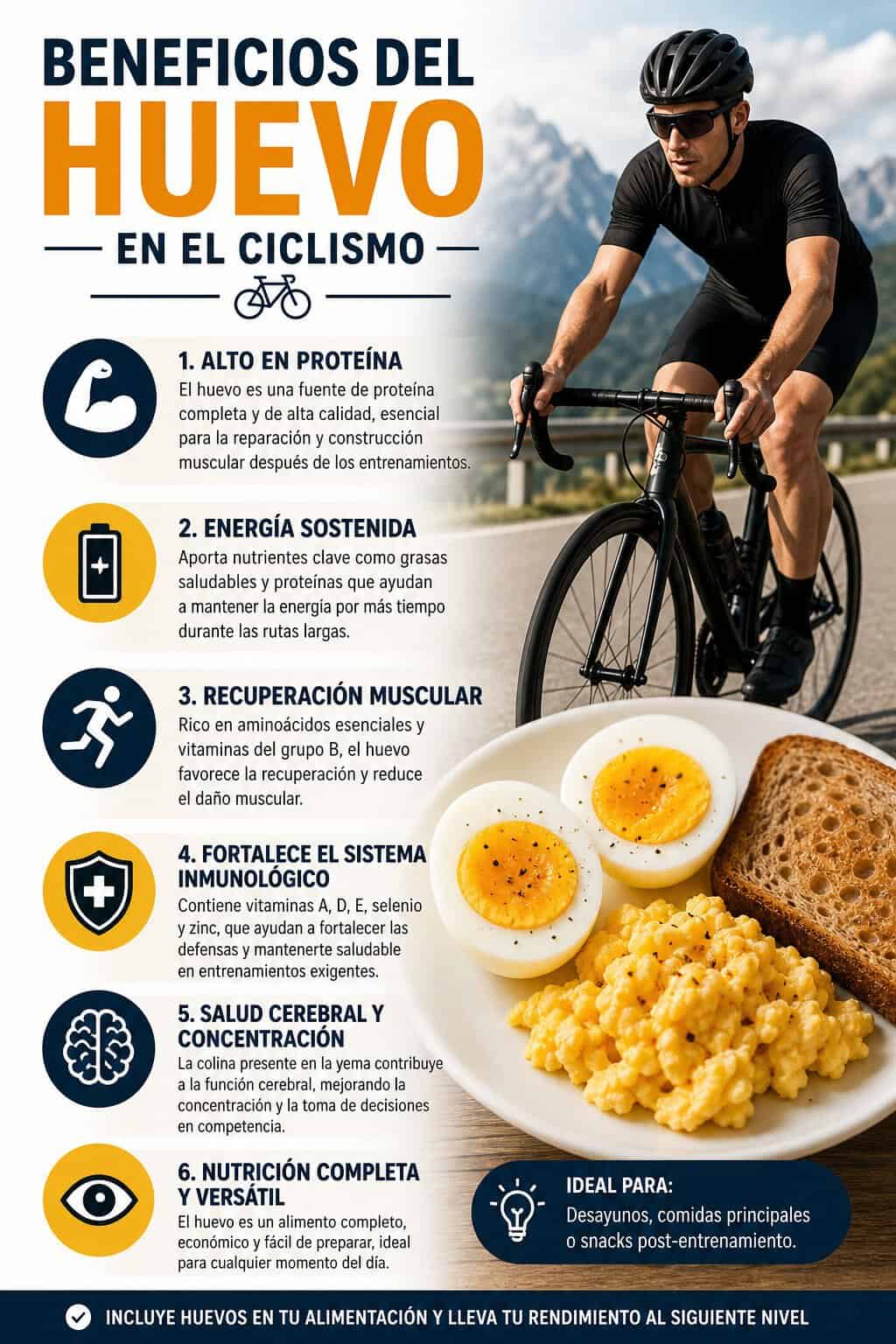 Huevo cocido vs crudo para ciclistas — digestibilidad y biodisponibilidad proteica