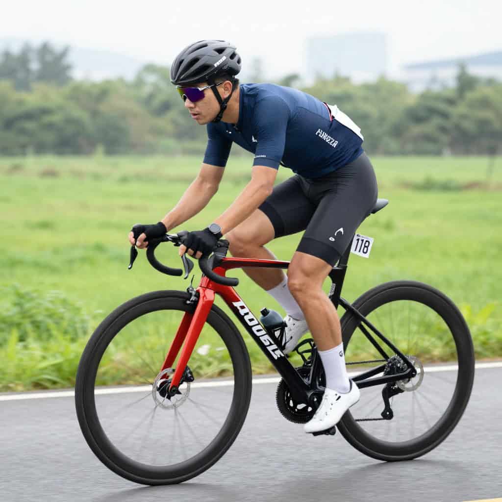 Ciclista profesional en subida mostrando potencia W/kg vs aficionado