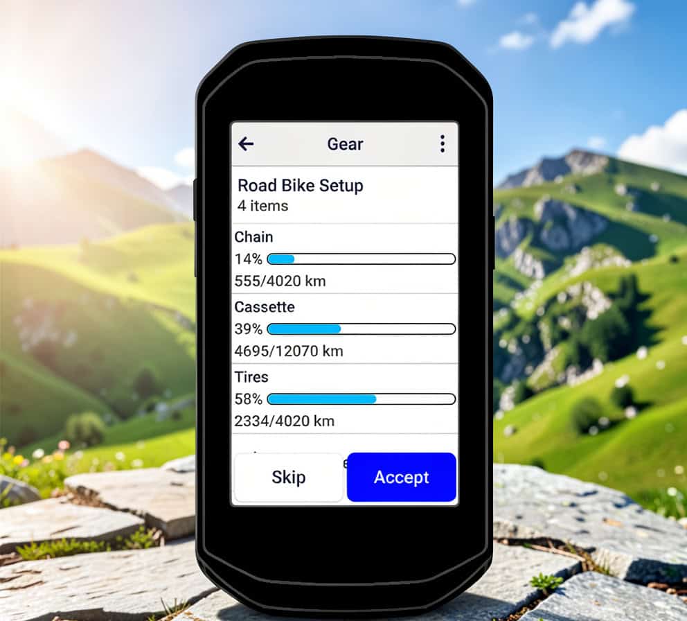 Actualización Garmin Edge 2026 monitorización desgaste componentes bicicleta