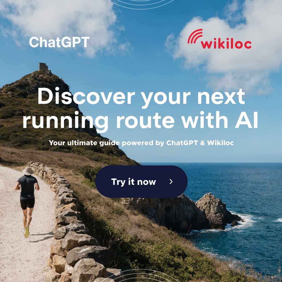 Ciclista planificando ruta con ChatGPT y Wikiloc desde el móvil