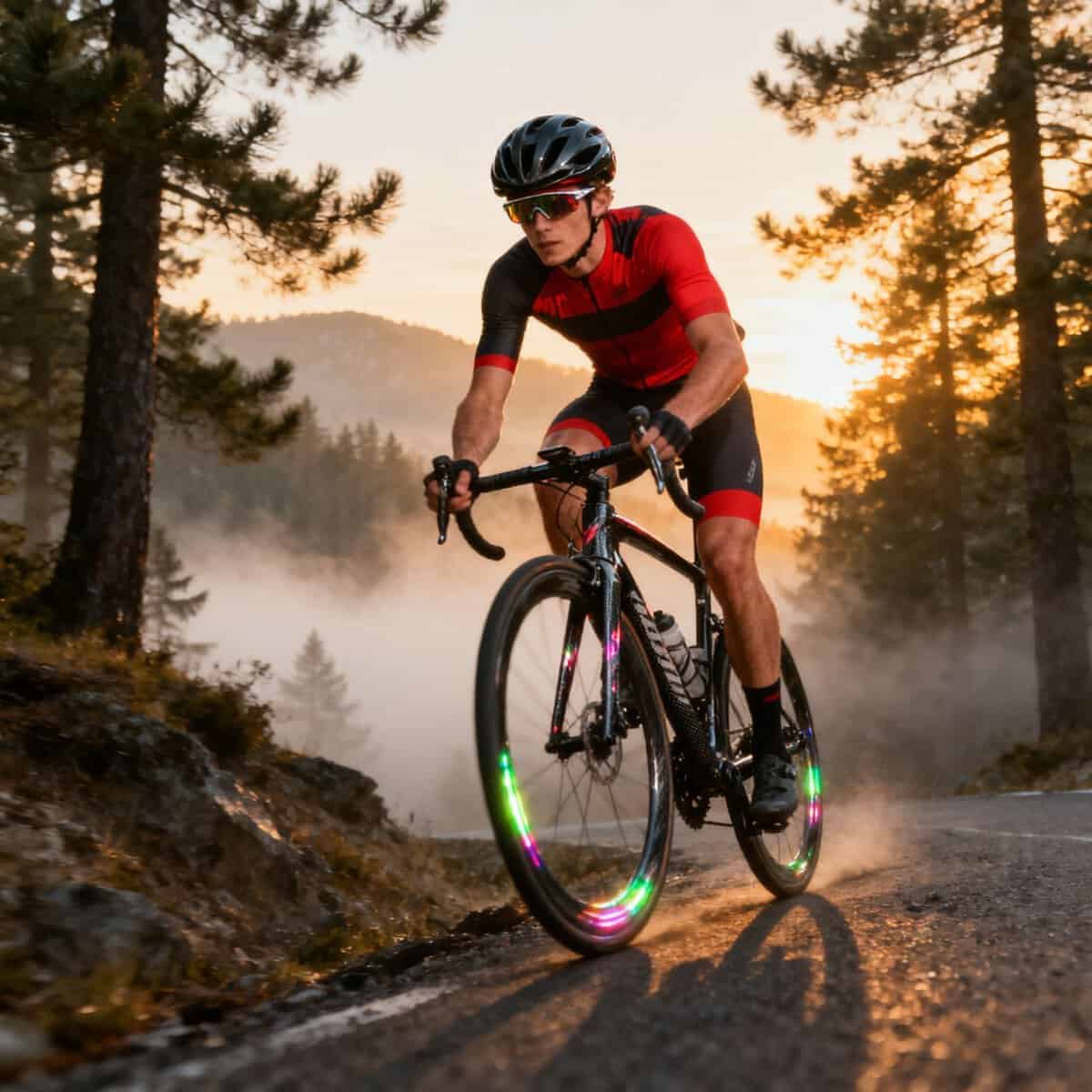 Ciclista preparándose para una competición de ciclismo el día antes de la carrera