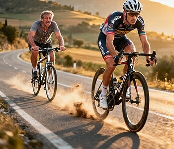 Experimento cuánto tiempo puede sacar un ciclista profesional a un aficionado en carrera