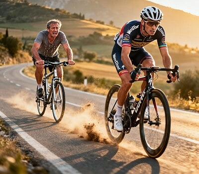Experimento cuánto tiempo puede sacar un ciclista profesional a un aficionado en carrera