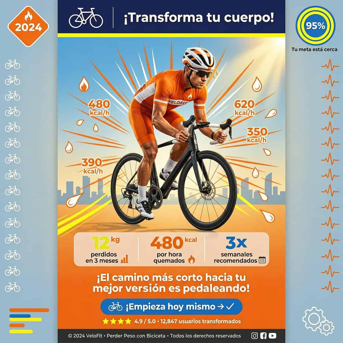Ciclista pedaleando al aire libre durante una salida de entrenamiento