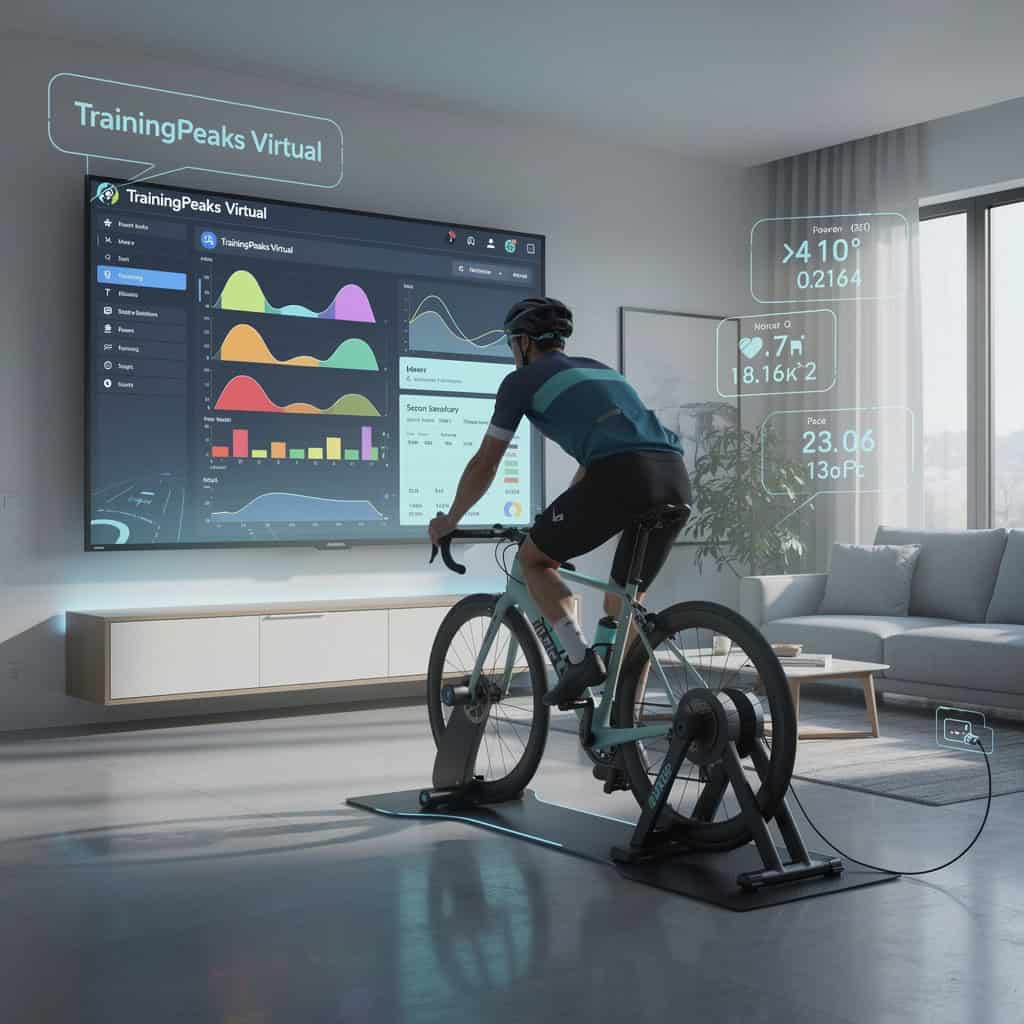 Comparativa ciclismo indoor: TrainingPeaks Virtual con rodillo inteligente y datos de potencia en tiempo real