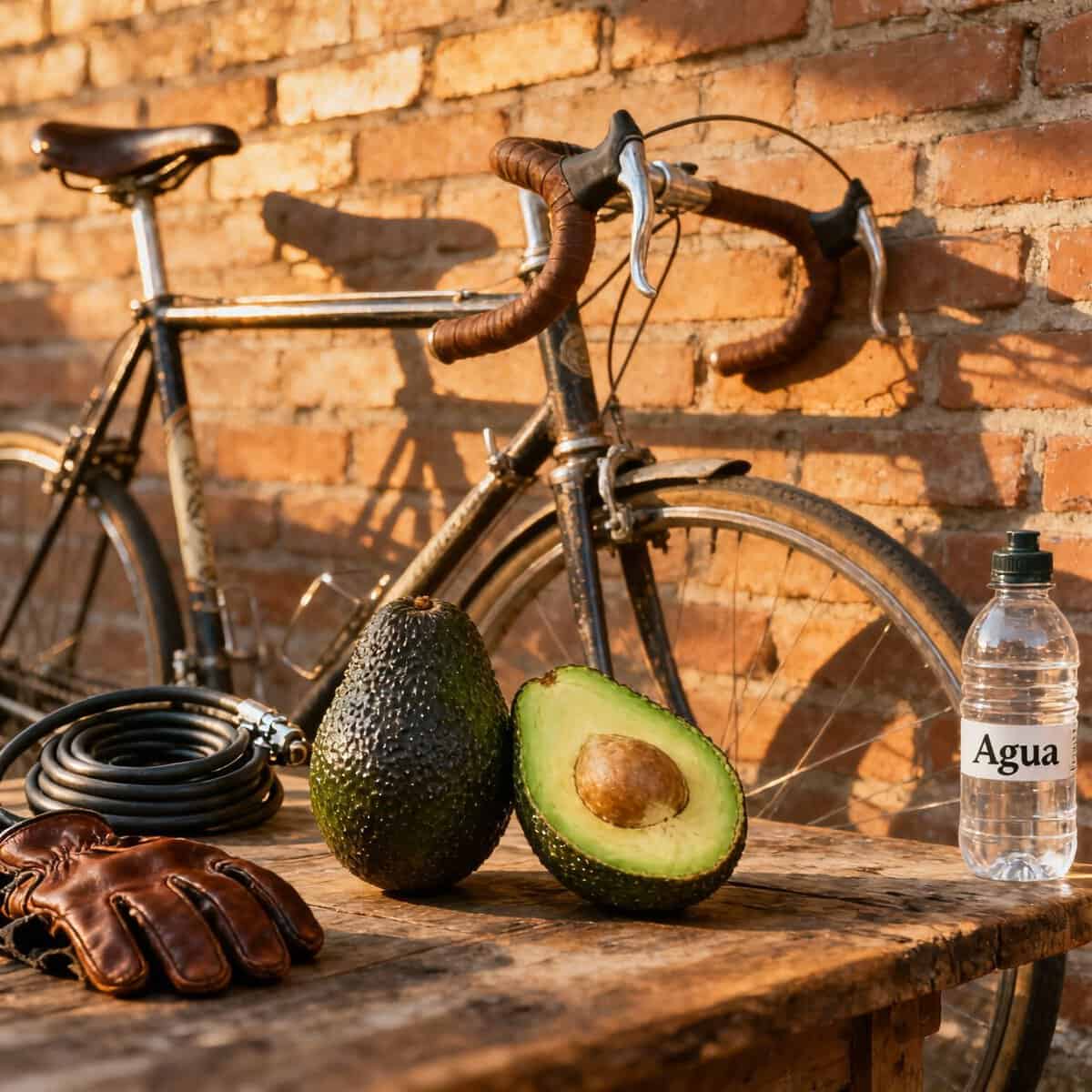 Ciclista comiendo aguacate después de un entrenamiento para acelerar la recuperación muscular