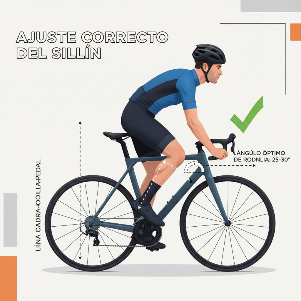 Ciclista revisando la rodilla tras una salida — semáforo para decidir cuándo consultar al médico
