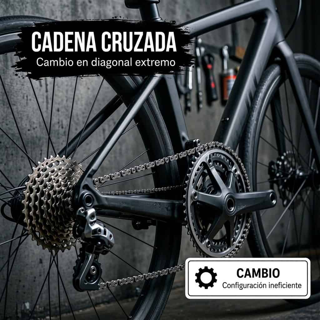 Cuántos vatios se pierden con una cadena cruzada en bicicleta