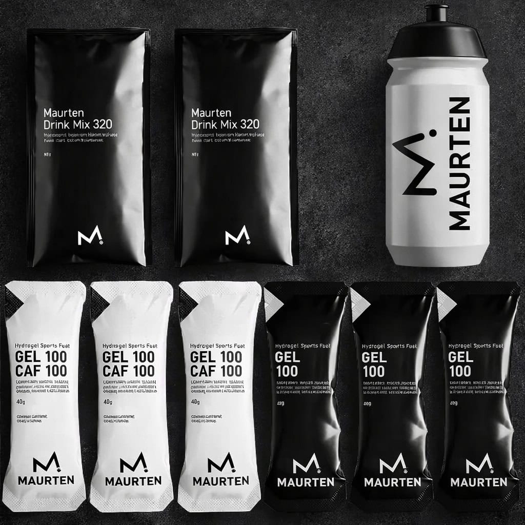 Ciclista preparando su estrategia de nutrición con productos Maurten antes de una salida larga