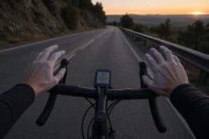 Manos dormidas en bicicleta