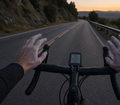 Manos dormidas en bicicleta