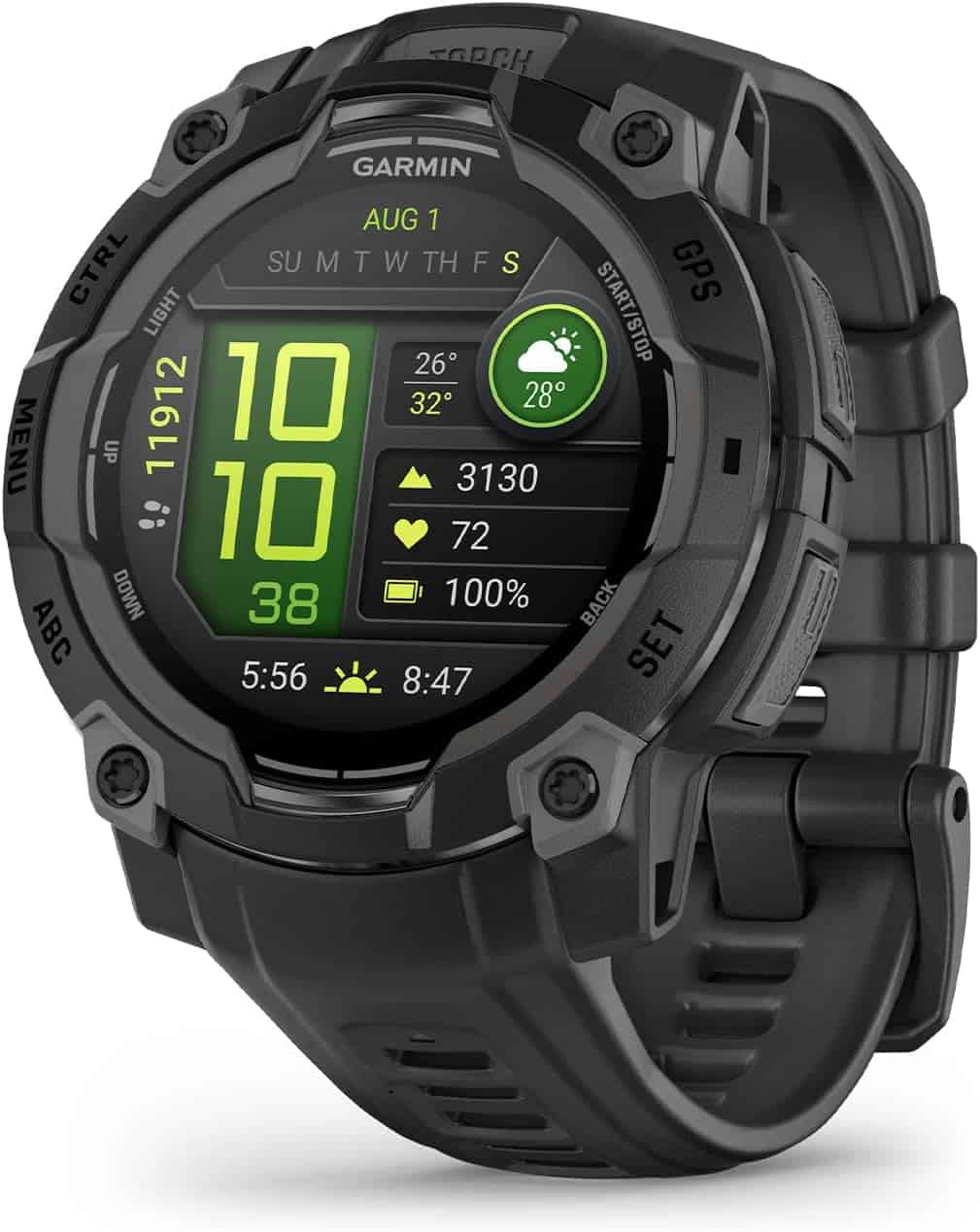 Garmin Instinct 3 AMOLED, reloj resistente para exteriores con linterna integrada