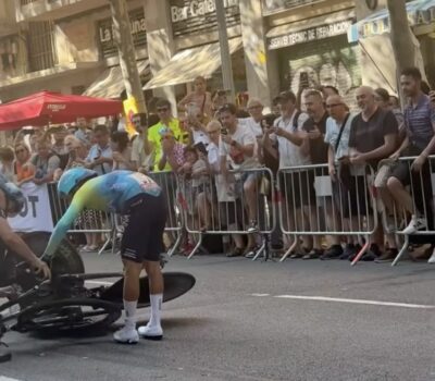 Caída en la crono por equipos del Tour de Francia 2026: el vídeo de Barcelona