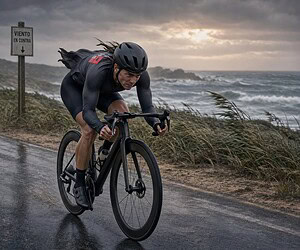 ciclista viento en contra