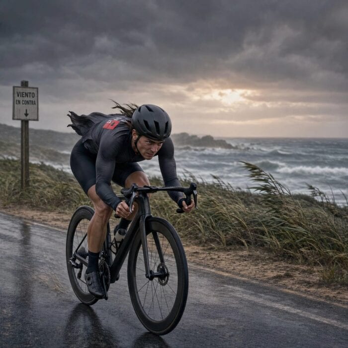 ciclista viento en contra