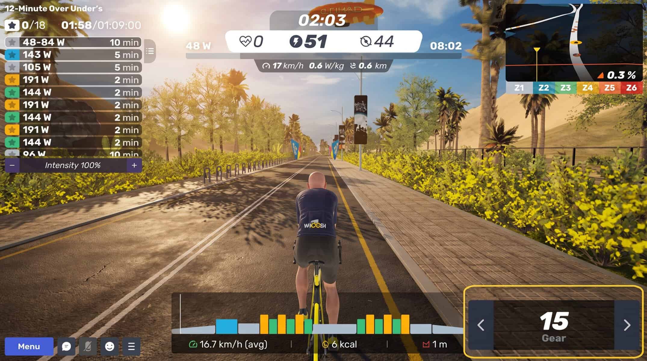 Mando de cambio virtual junto al manillar de una bici en rodillo para usar MyShift