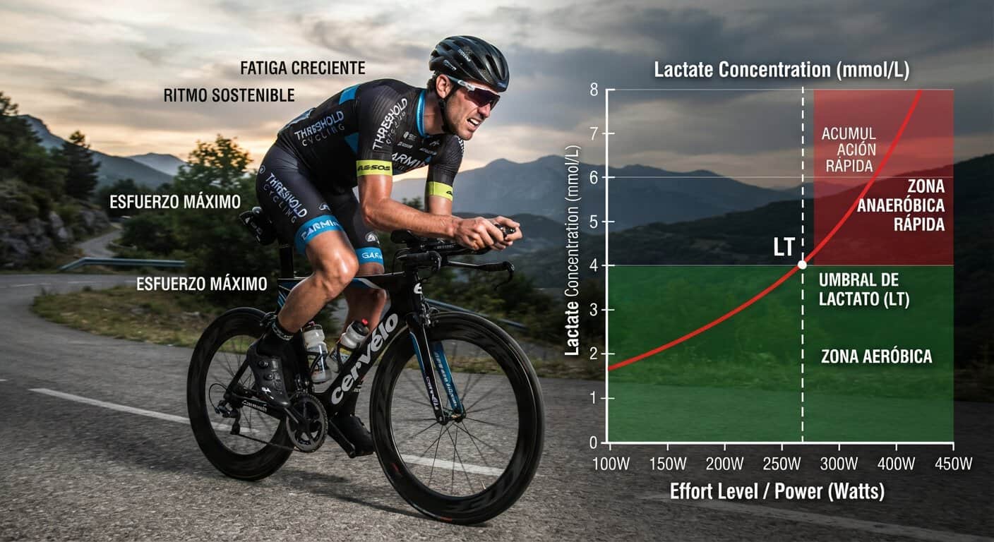 Cómo entrenar el umbral de lactato en ciclismo