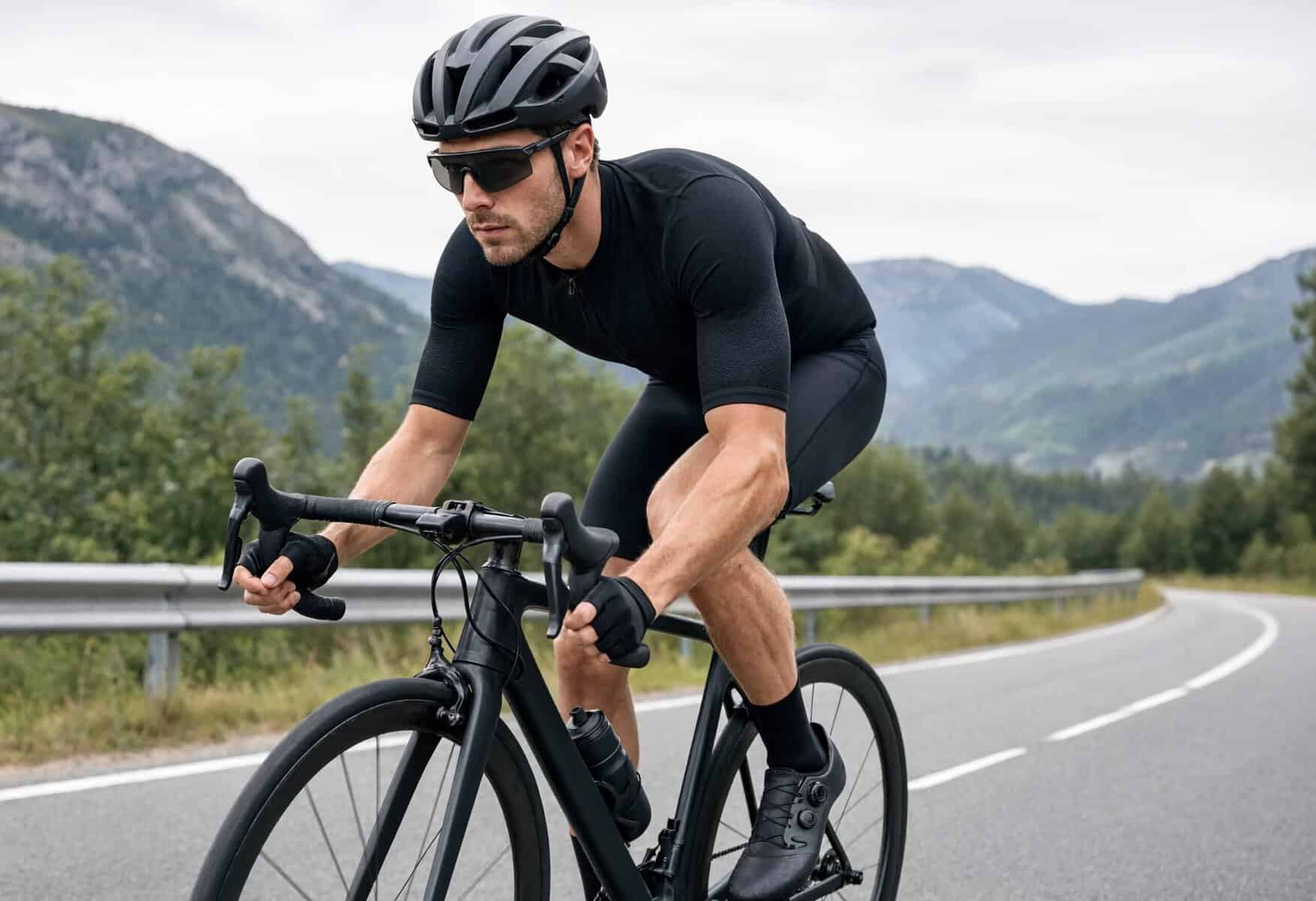 Ciclista entrenando intervalos de alta intensidad