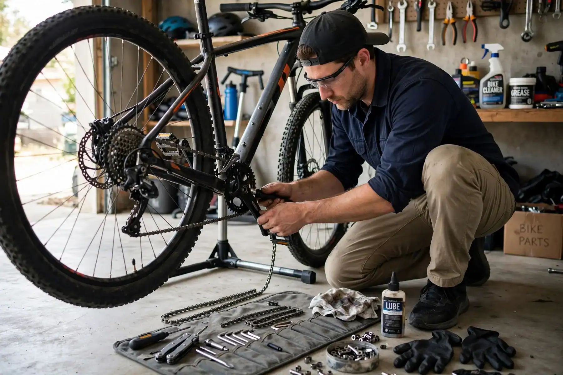 Herramientas para cambiar la cadena de la bicicleta