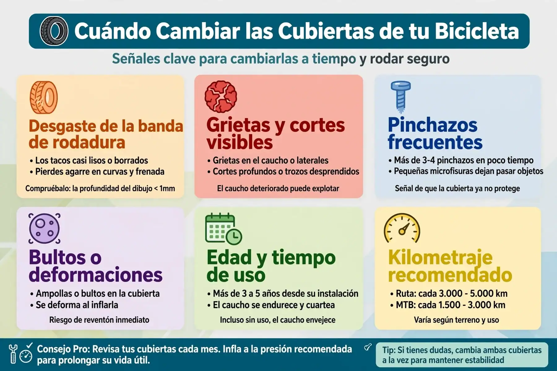 Cómo cambiar la cubierta de una bicicleta paso a paso
