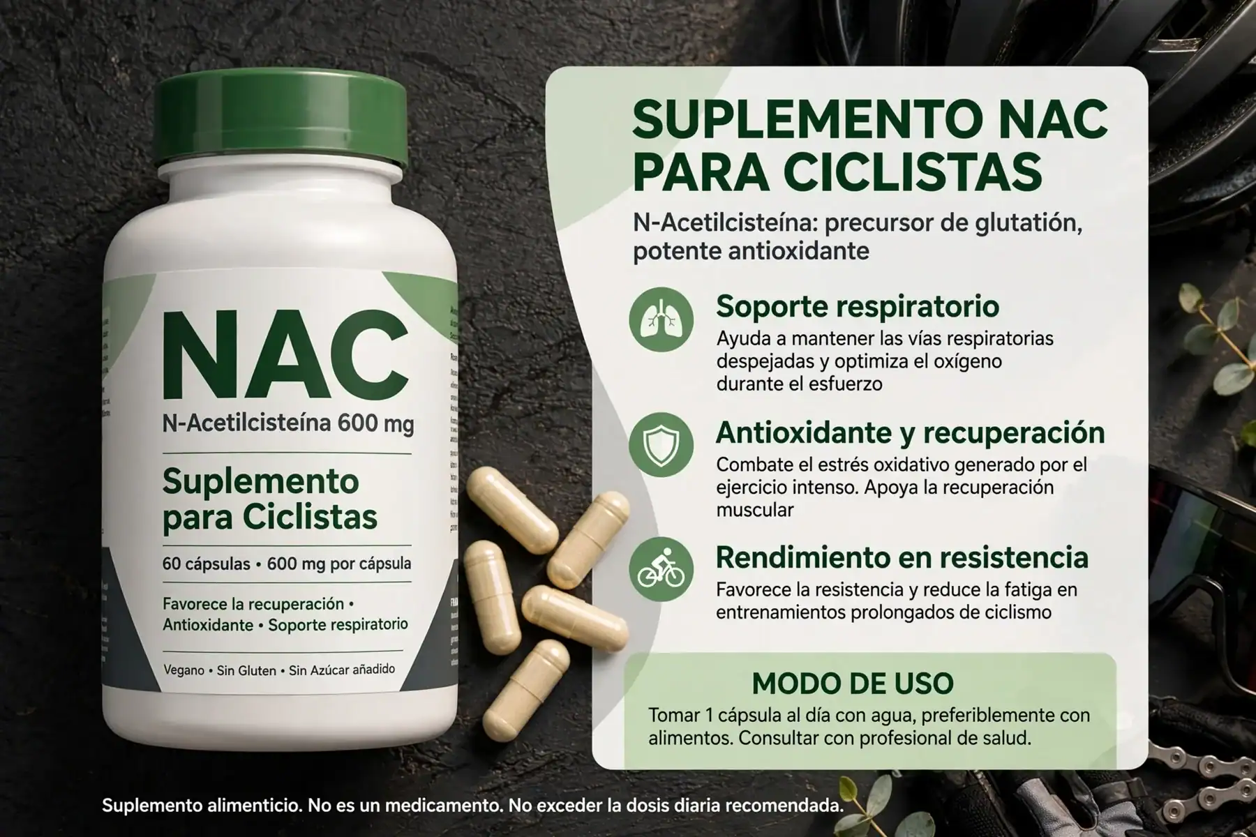 Dosis de NAC en estudios deportivos