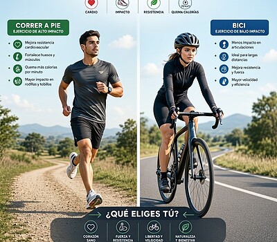 correr a bici o pie