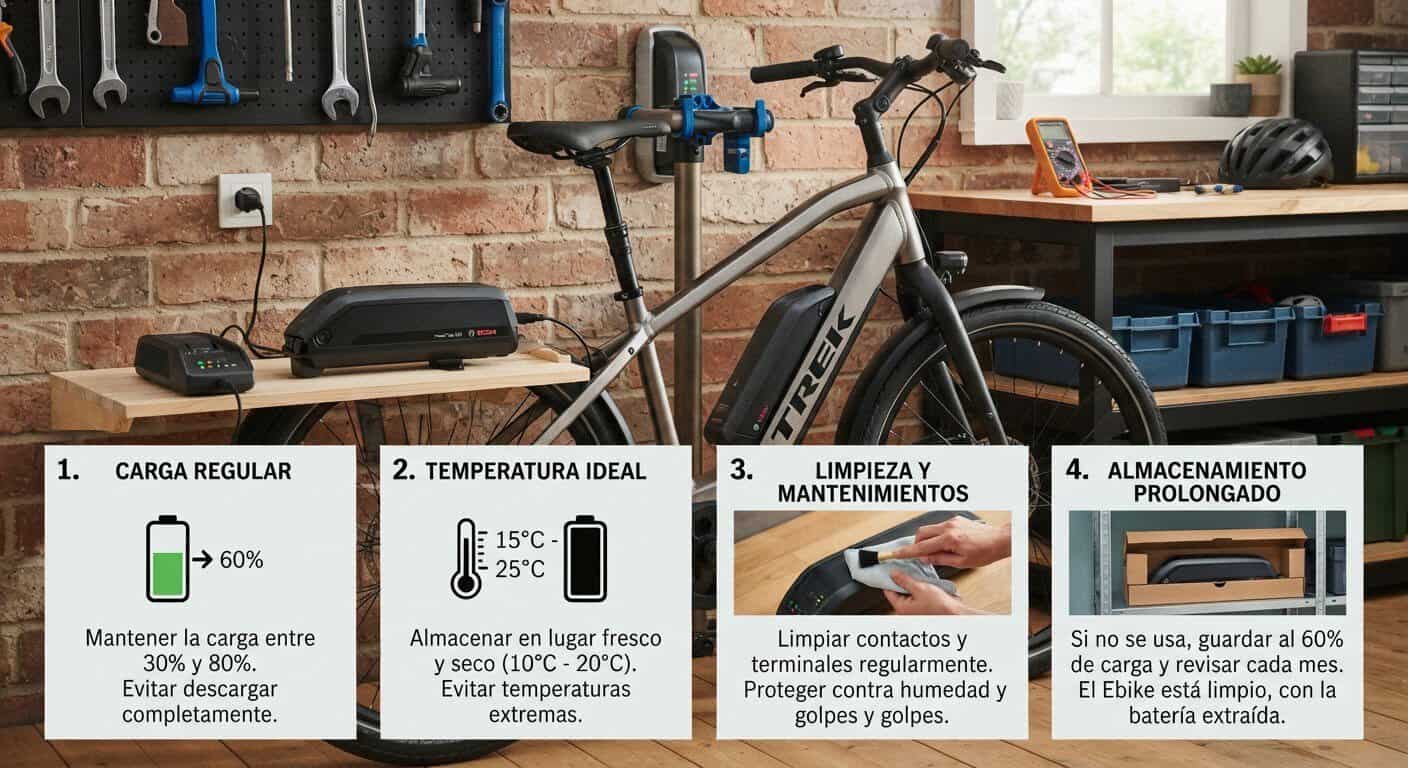 Cómo cuidar la batería de la ebike, guía de carga y almacenamiento