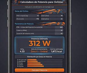 calculadora de potencia para ciclistas