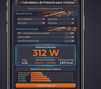 calculadora de potencia para ciclistas