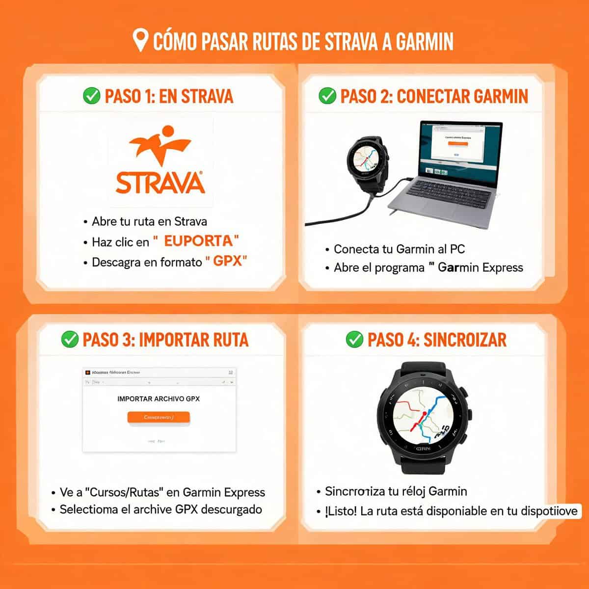 Cómo pasar rutas de Strava a un Garmin