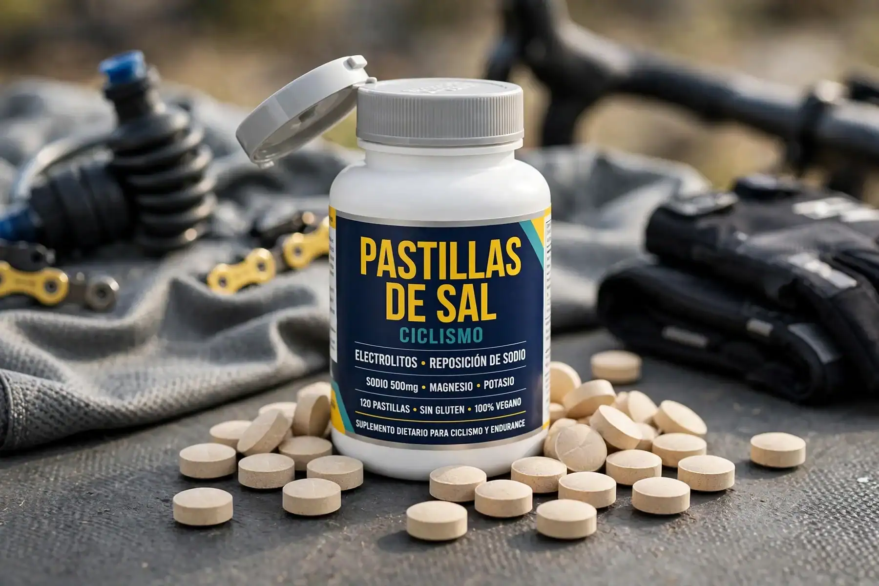 Pastillas de sal para ciclismo de larga duración