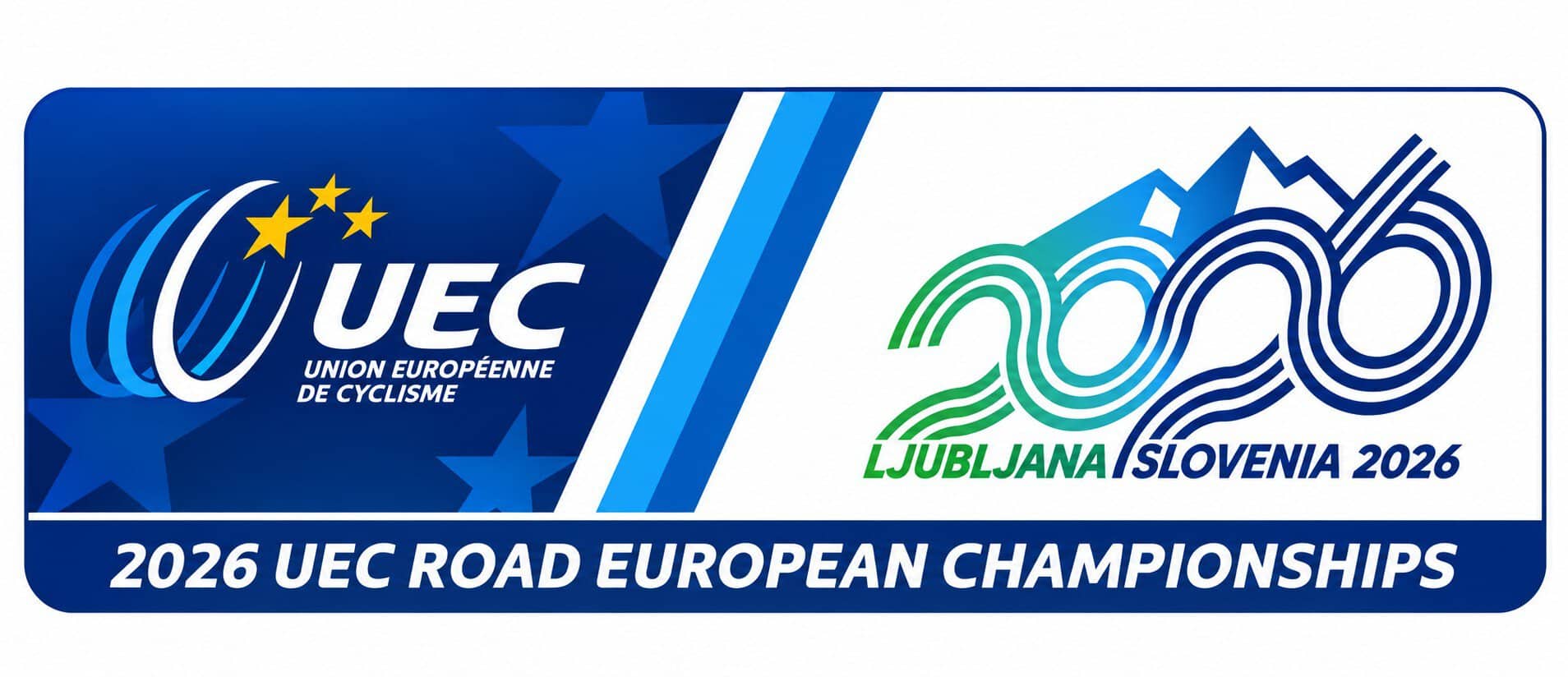 Campeonato de Europa de ciclismo 2026 en Liubliana, Eslovenia: logo oficial de los Europeos de ruta de la UEC