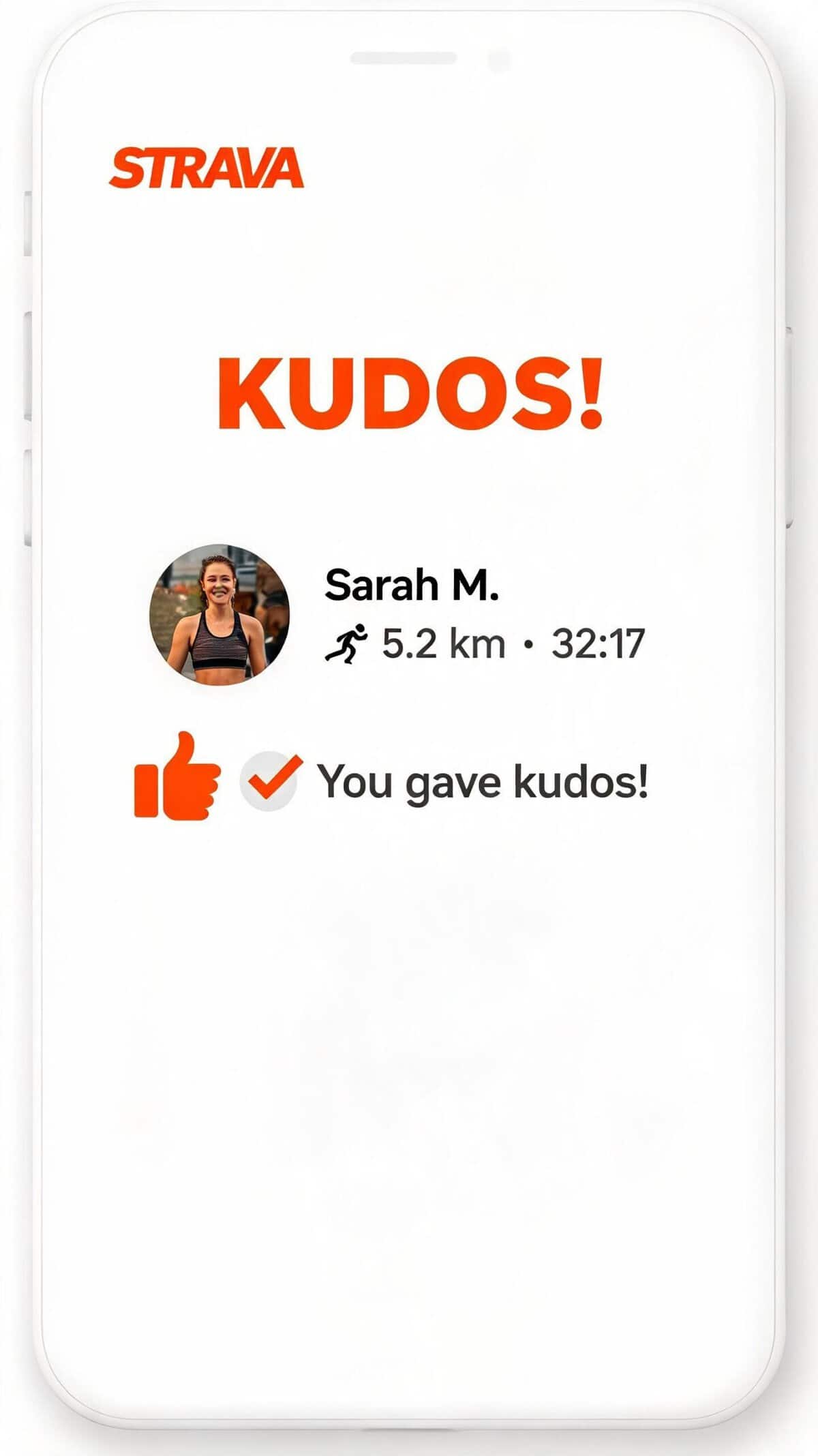 Interfaz de Strava mostrando cómo dar un kudo a una actividad