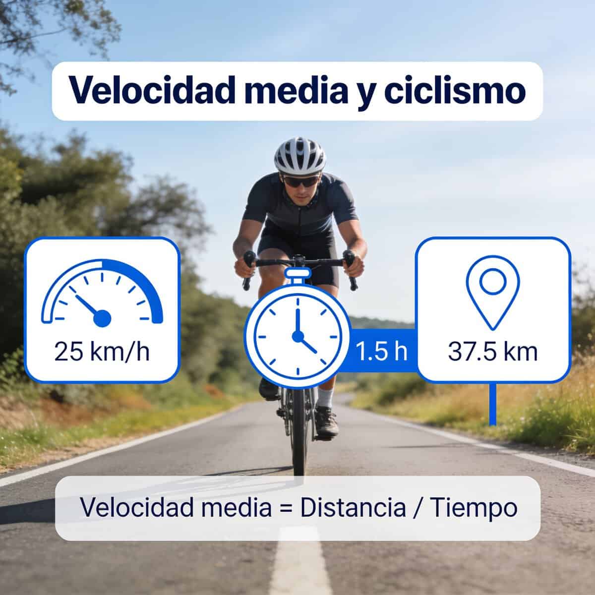 Ciclista rodando en llano para mejorar su velocidad media