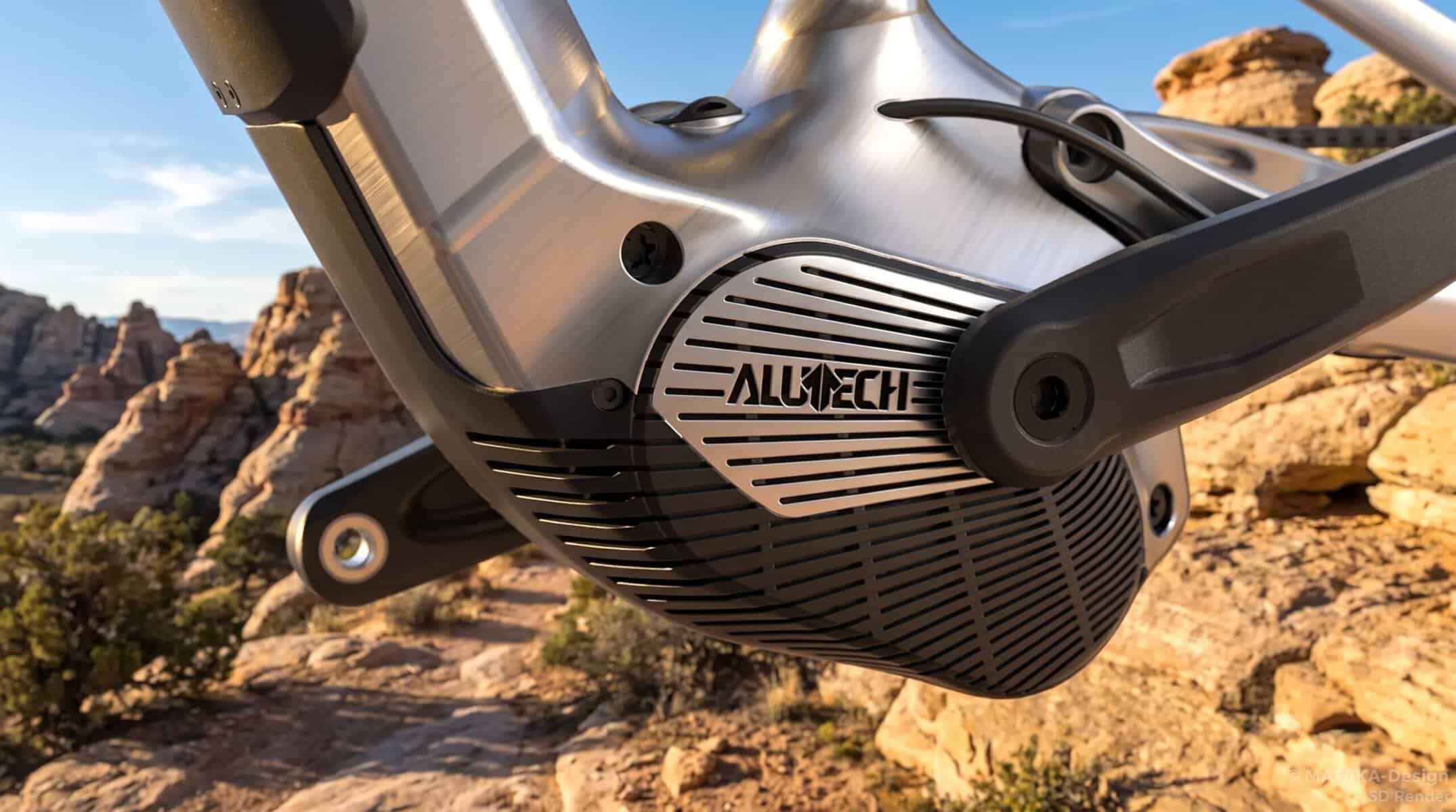 Detalle del motor Gobao X1P con la tapa ventilada de Alutech para refrigerar el motor