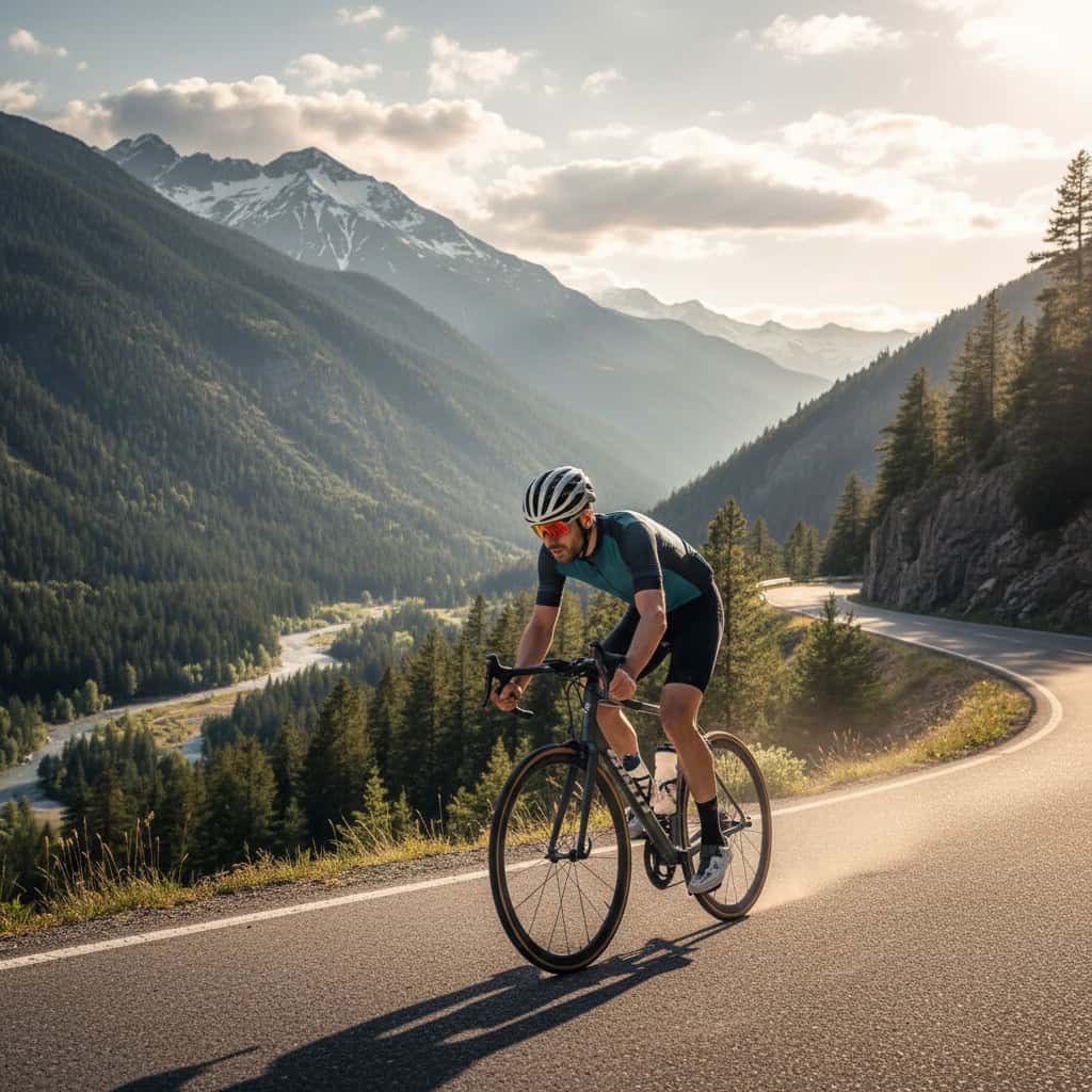 Ciclista haciendo series en una subida de su ruta habitual