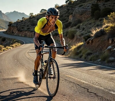 ciclista muy delgado