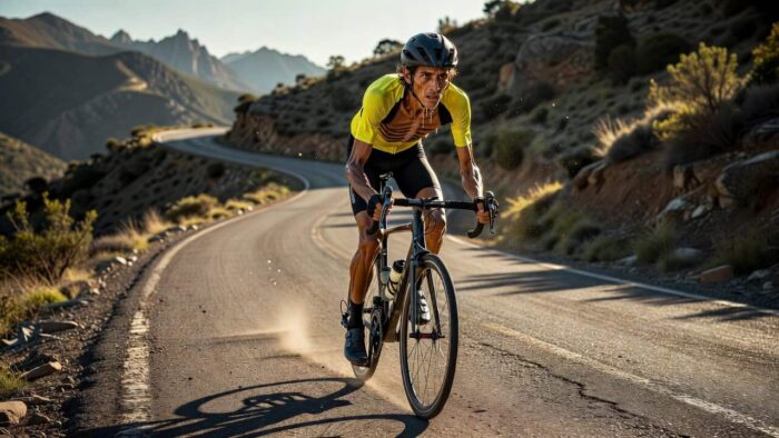 ciclista muy delgado