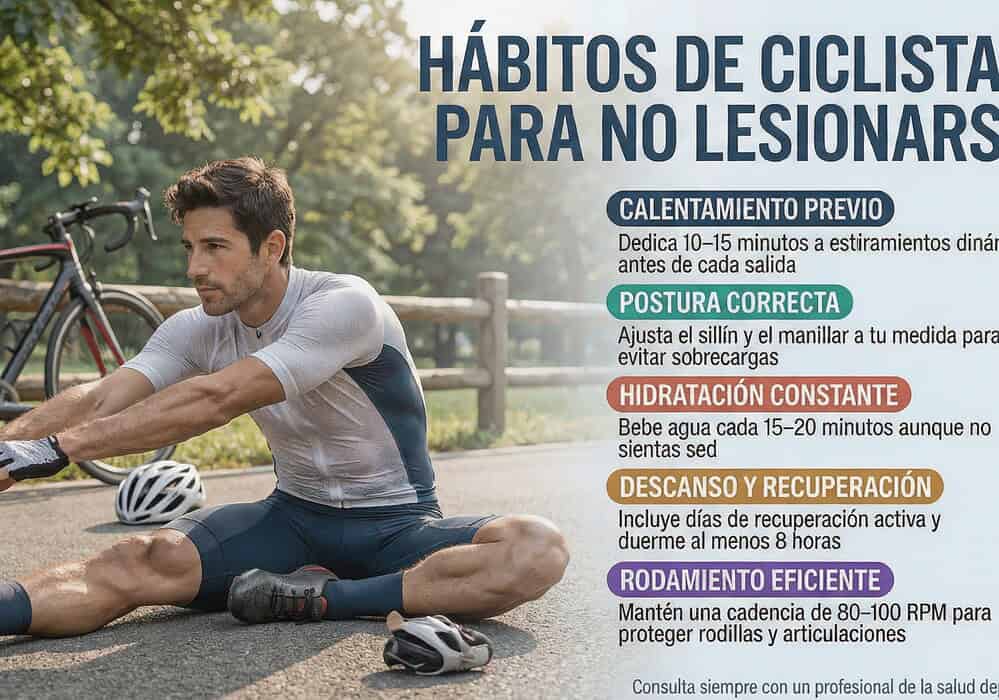 hábitos de ciclistas para no lesionarse