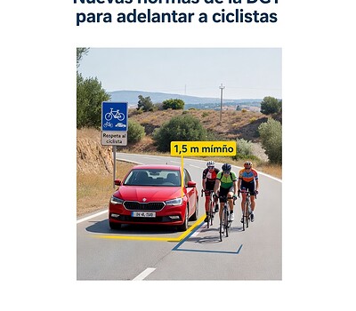 normas de la DGT para adelantar a ciclistas